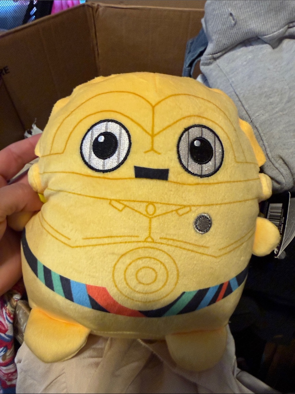 Mattel Yellow Robot Plush Character with Multicolor Belt